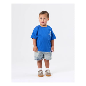 Goldie + Ace - Striped Denim Shorts | Blue