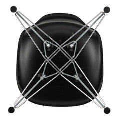 Vitra - DSR Plastic Chair - Chrome Frame - Charles & Ray Eames | Black
