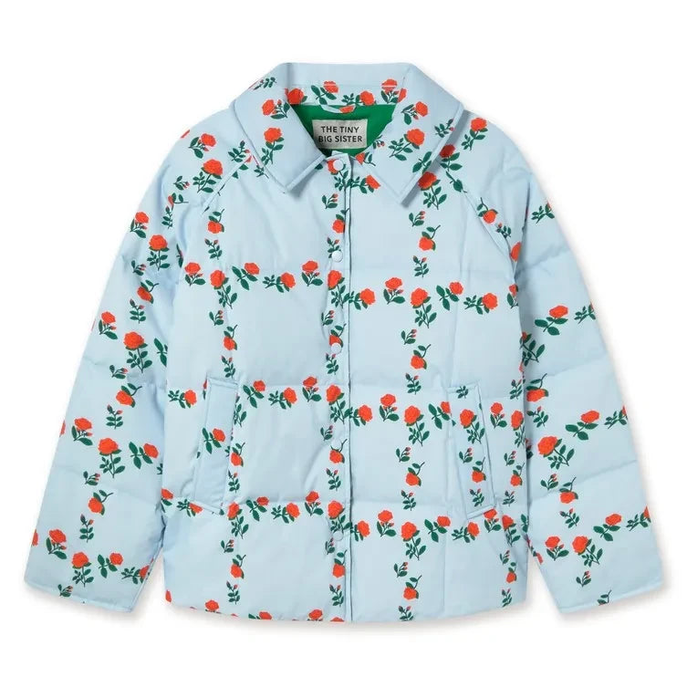 The Tiny Big Sister - Quilted Cotton Short Jacket | Light Blue