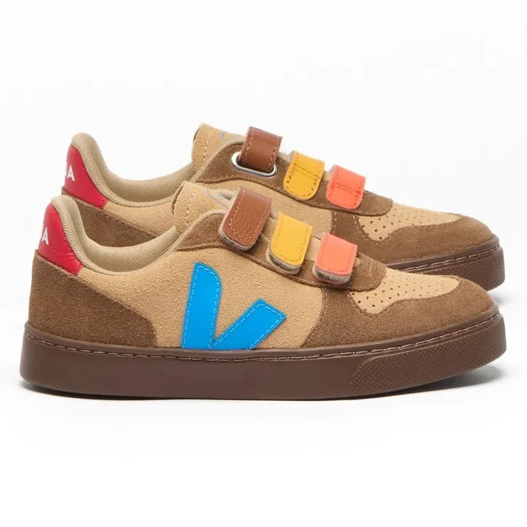 Veja - Small V-10 Suede Velcro Sneaker | Camel