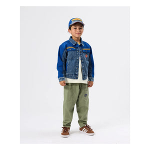 Goldie + Ace - Renk Bloklu Vintage Kot Ceket | Mavi