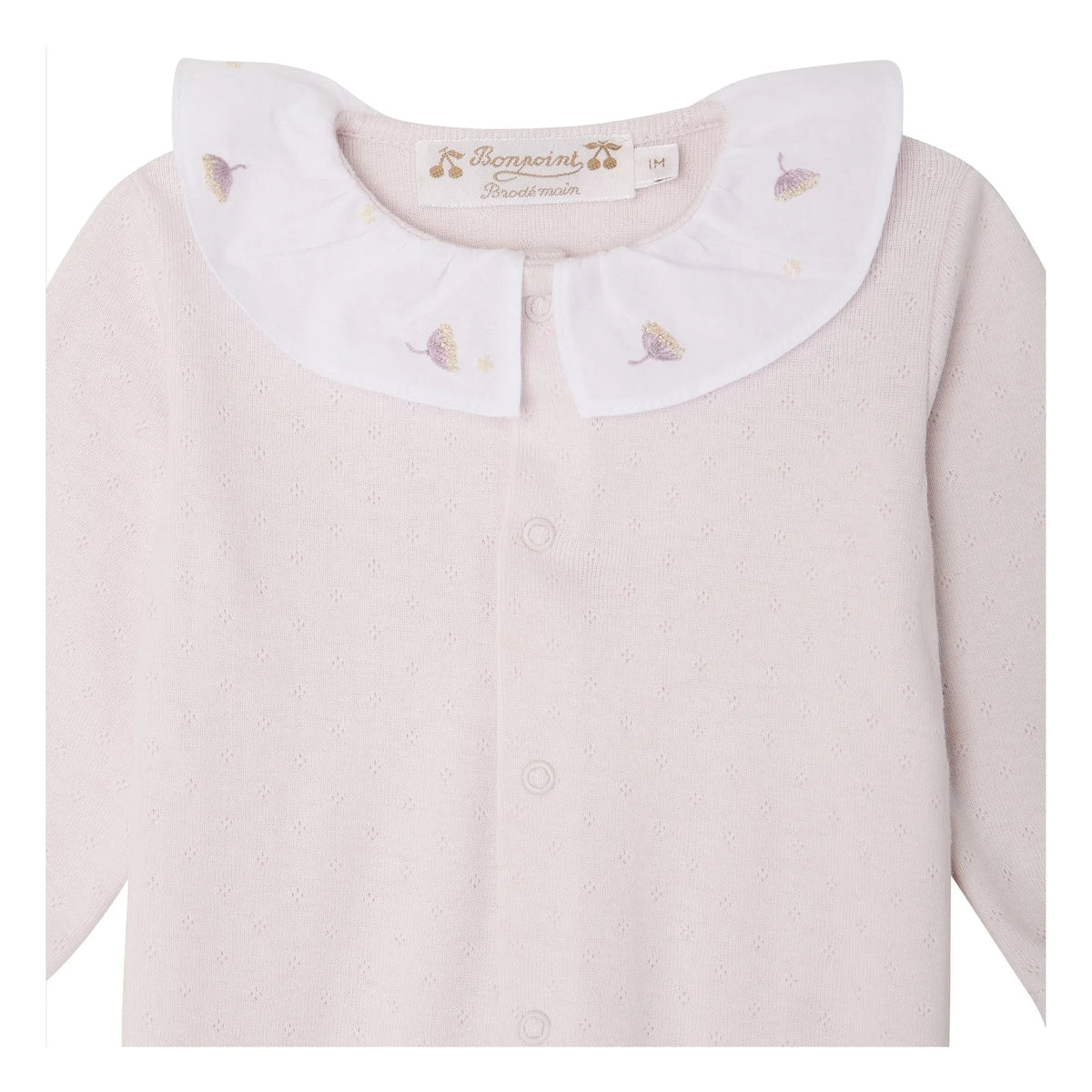 Bonpoint - Lintina Pointelle Organic Cotton Pajamas | Light Pink