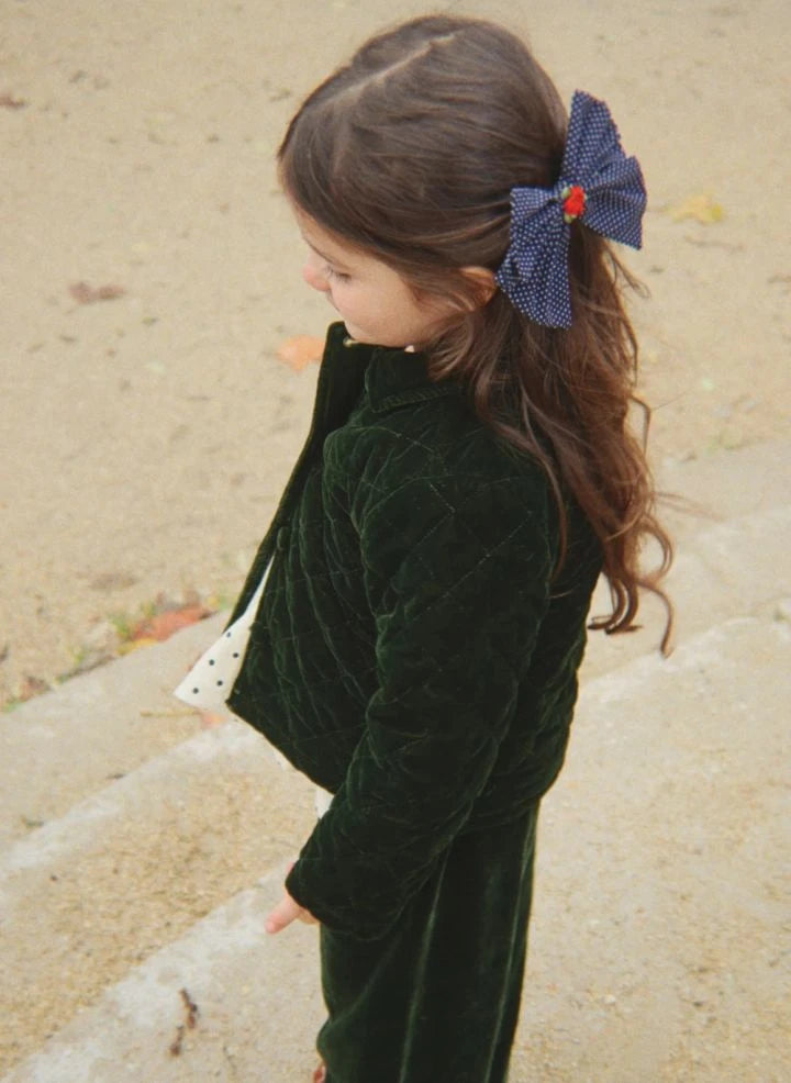 Konges Sløjd - Polka Dot Bow Hair Clip | Night Blue