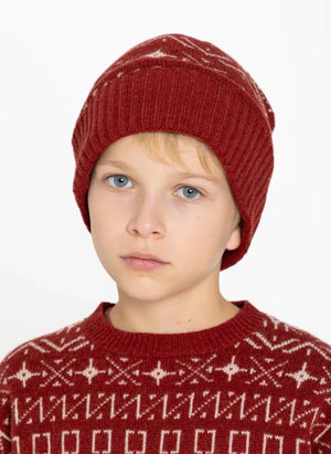 Hundred Pieces - Timber Jacquard Merino Wool Beanie | Brown