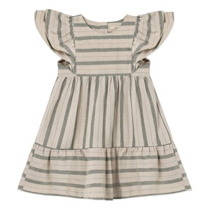 Fliink - Vira Striped Linen Dress | Ecru