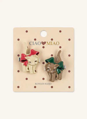 Konges Sløjd - 2’li Kedi Saç Tokası Seti | Bej