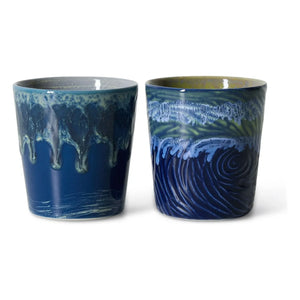HKliving - Van Gogh Starry Night ceramic coffee cups | Midnight blue