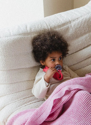 Hvid - Gaston Laine Merino Blanket | Cotton Candy Pink