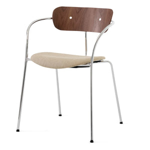 & Tradition - Armchair AV4 Pavilion Chairs, Chrome Frame | Walnut