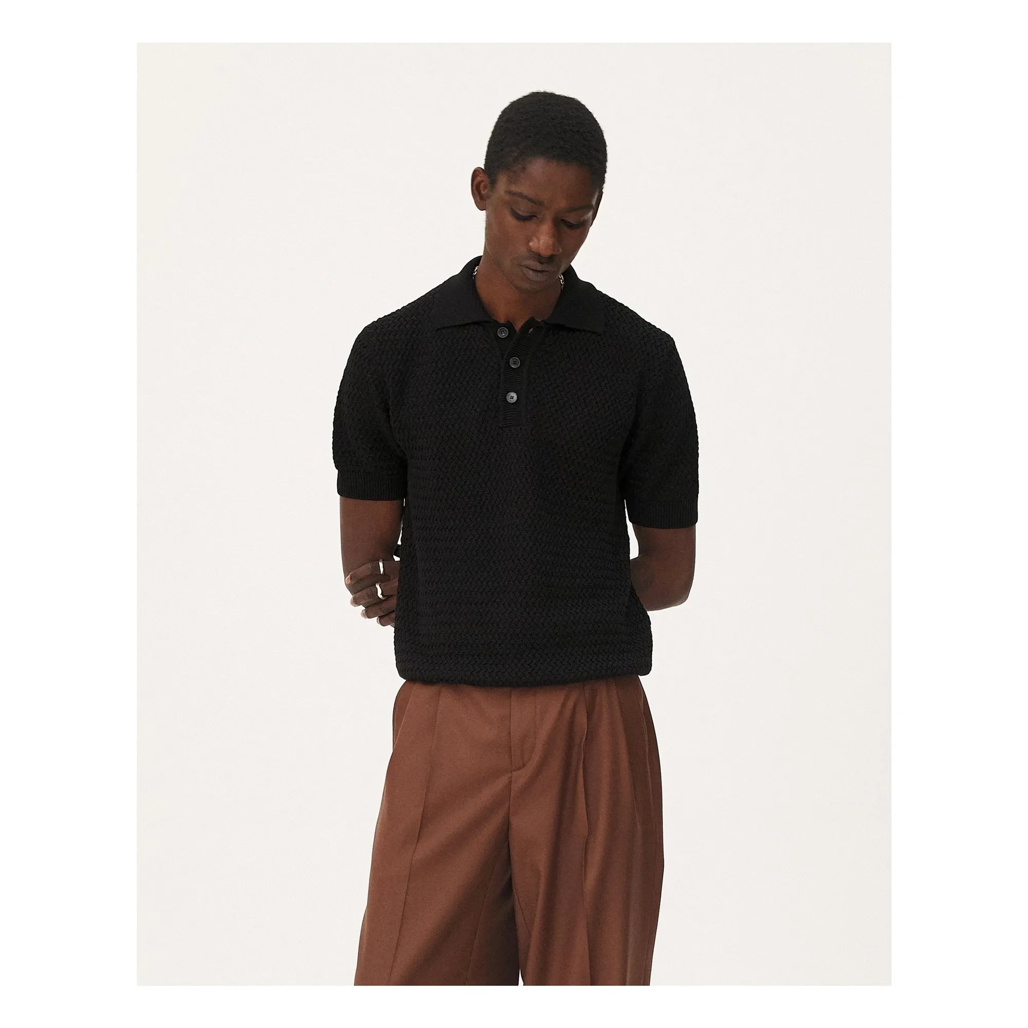 Noyoco - Haring Organic Cotton Polo T-Shirt | Black