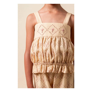 birinit - Castelflorite embroidered upper Organic cotton | Honey