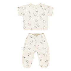 Quincy Mae - Heart T-Shirt and Pants | Ecru