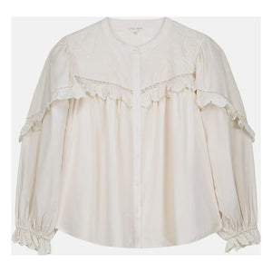 Louise Misha - Noelianne Blouse Organic Cotton Poplin - Women's Collection | Cream