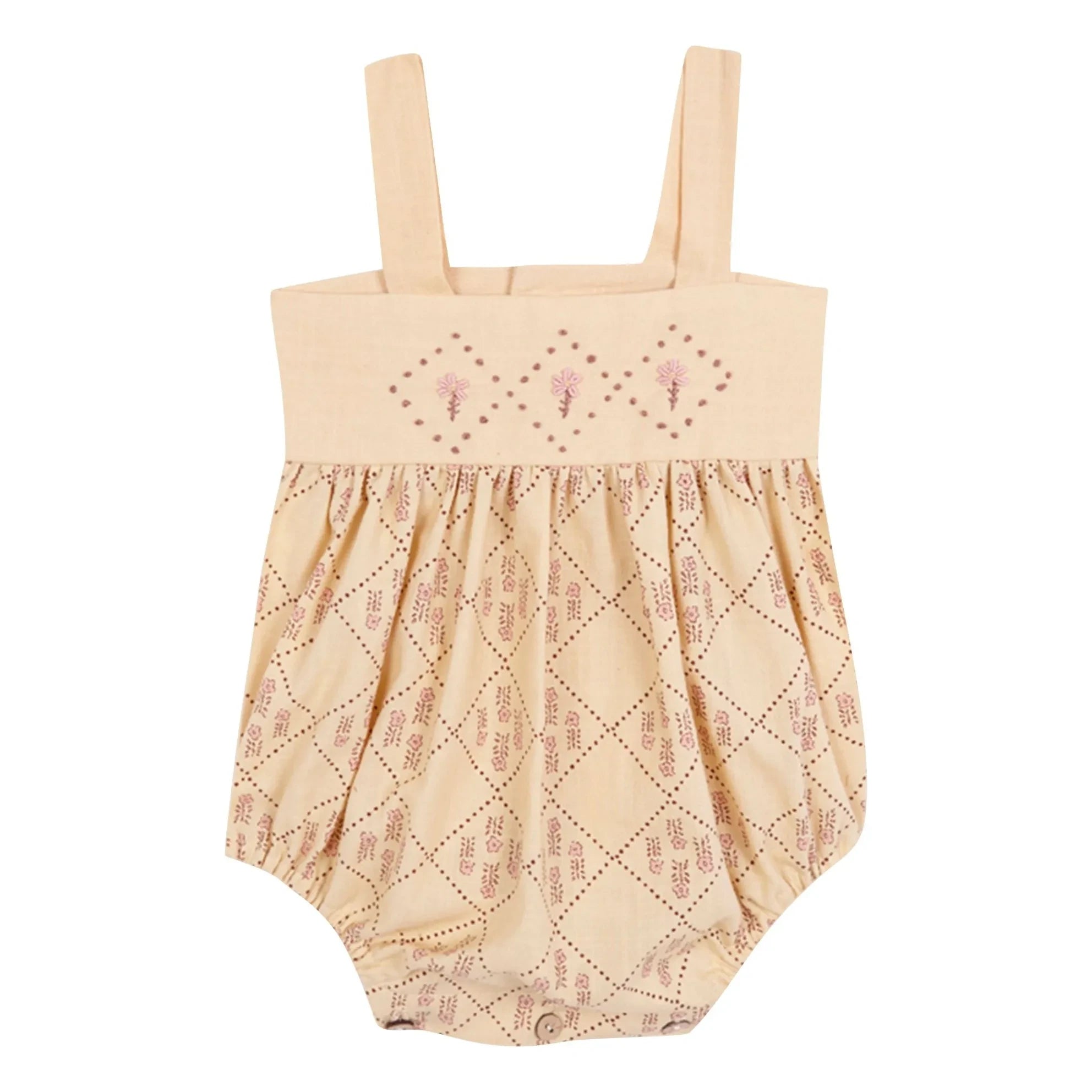 birinit - Castelflorite Embroidered Romper | Honey