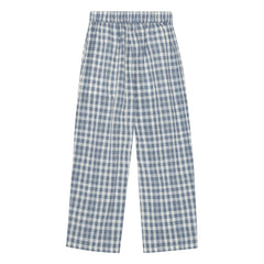 brunobruno nation - Dora Organic Cotton Checkered Pants | Blue