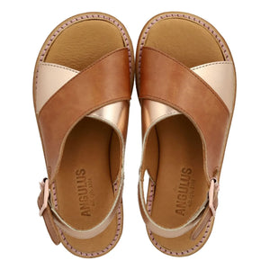 Angulus - Contrast Sandals | Rose Gold