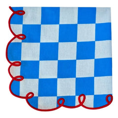 Bitossi - Dama Azzurro Checkered Napkins - Set of 2 | Blue