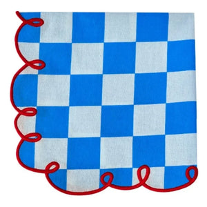 Bitossi - Dama Azzurro Checkered Napkins - Set of 2 | Blue
