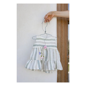 1+ in the family - Striped Linen Calonge Dress | Ecru