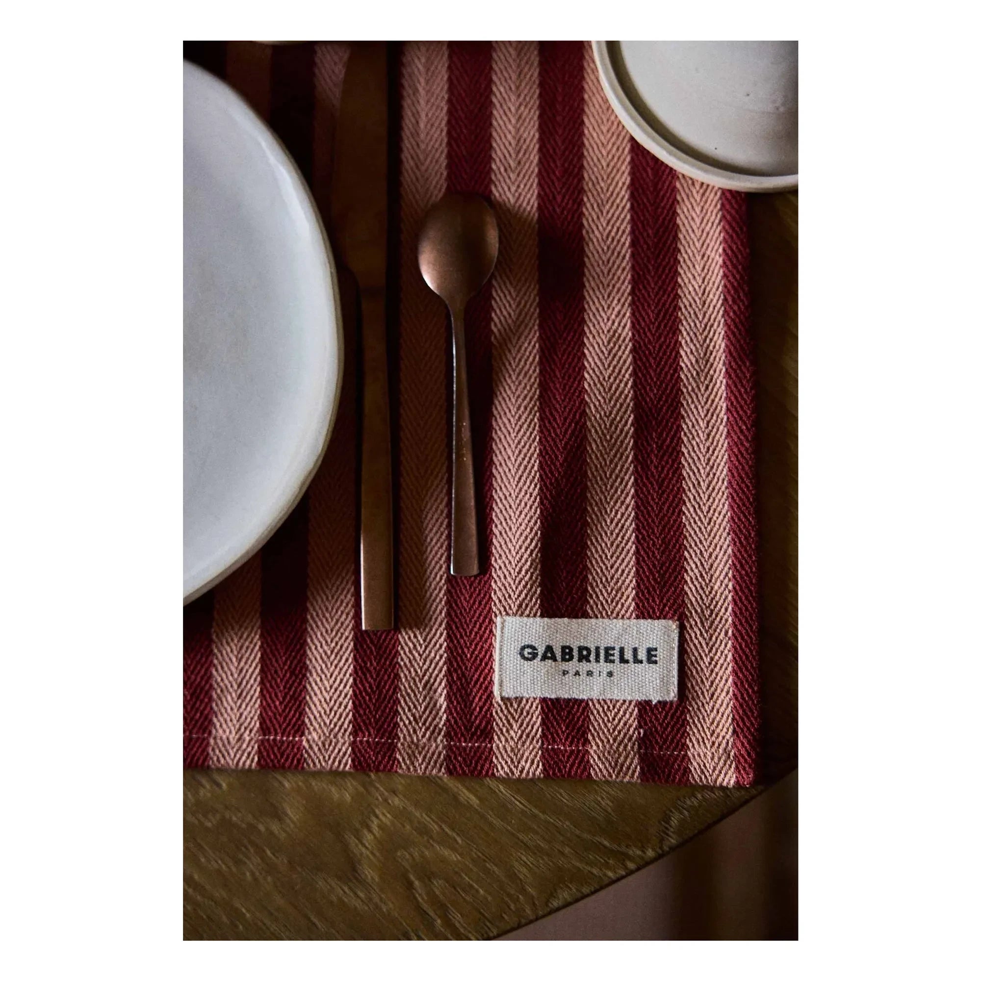 Gabrielle Paris - Garance Striped Serving Placemat | Red