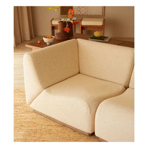 The Socialite Family - Woven Fabric Rotondo Corner Module | Cream