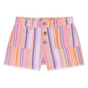 Favorite People - Ricotta Striped Shorts | Purple