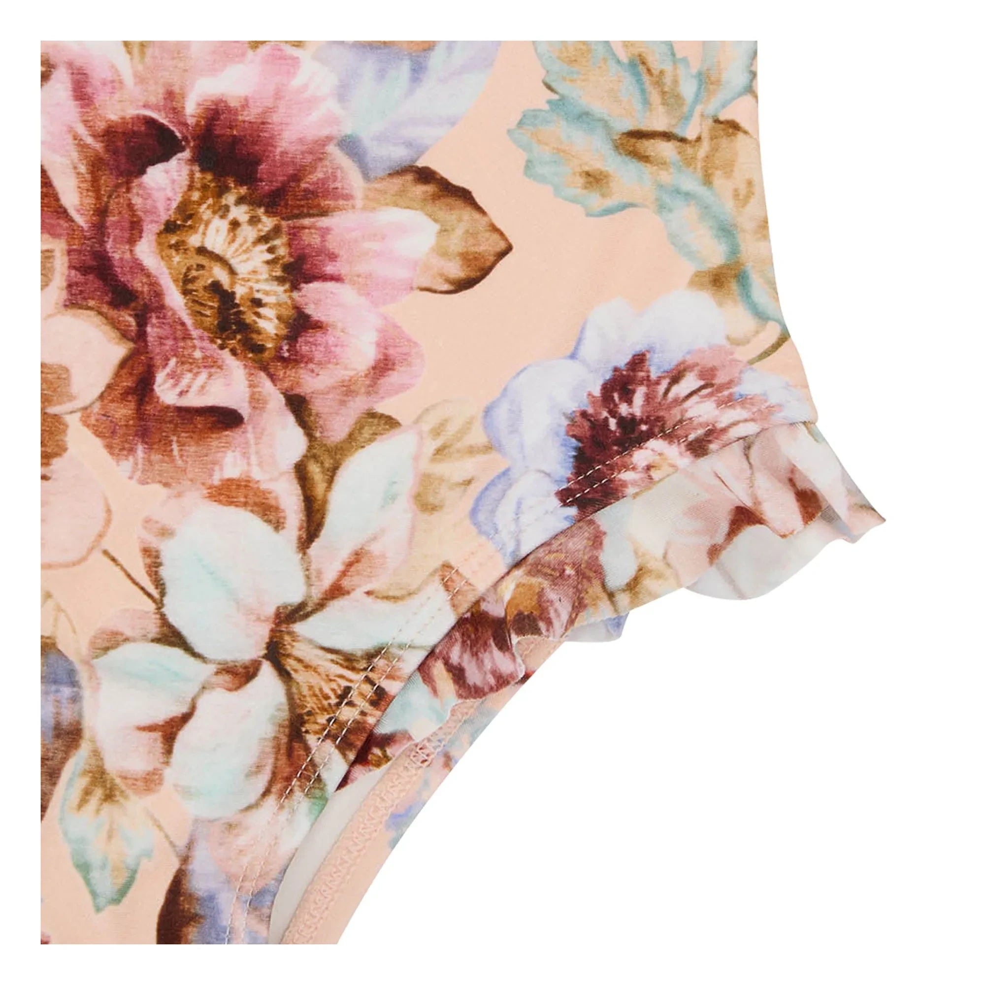 Zimmermann - Awaken Floral Long Sleeve Swimsuit | Pale Pink
