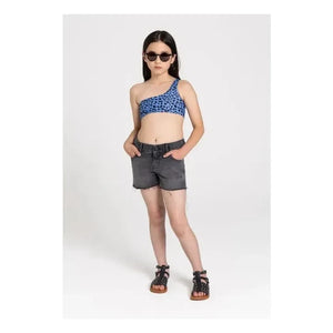 Finger in the nose - Bayle Asymmetric Swimsuit | Light Blue