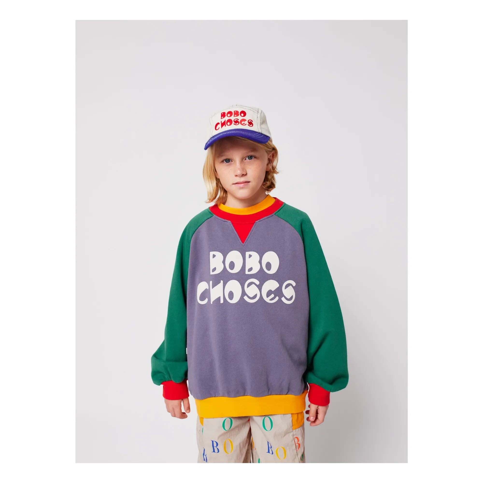 Bobo Choses - Color Block Organic Cotton Sweatshirt | Mauve