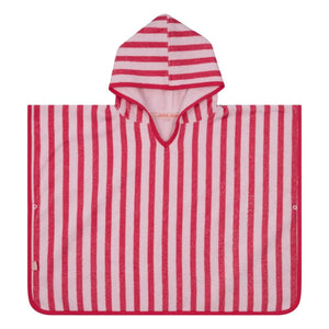 Jera Mini - Striped Towel Poncho | Pink
