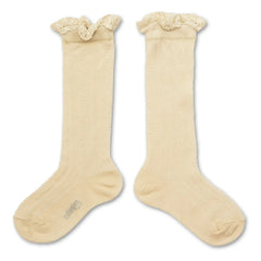 Collégien - Ruffled Lace Socks Marie-Anaïs | Natural