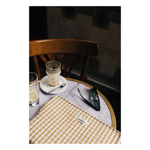 Gabrielle Paris - Gingham Laptop Sleeve | Camel