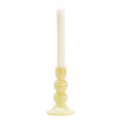 Madame Stoltz - Glass candle holder | Yellow