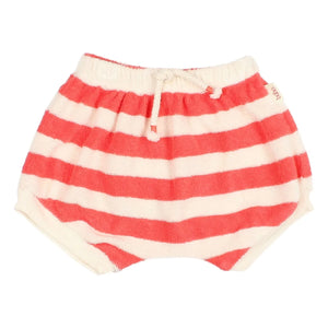 Búho - Organic Cotton Striped Shorts | Red