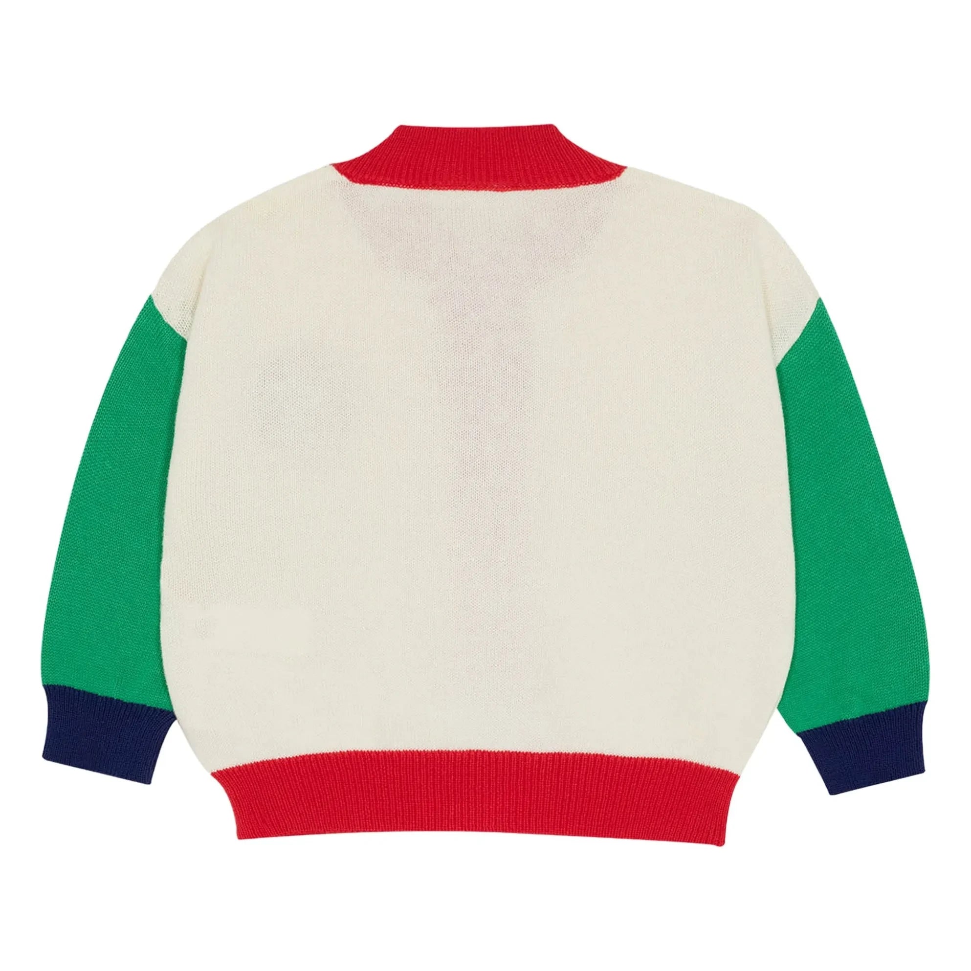 The Campamento - Color Block Lion Organic Cotton Cardigan | Ivory