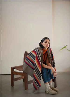 La Méricaine - Apache Recycled Wool Poncho | Earth Brown