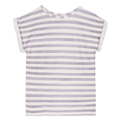 Studio Bohème - Bama Striped Organic Cotton T-Shirt | Lavender