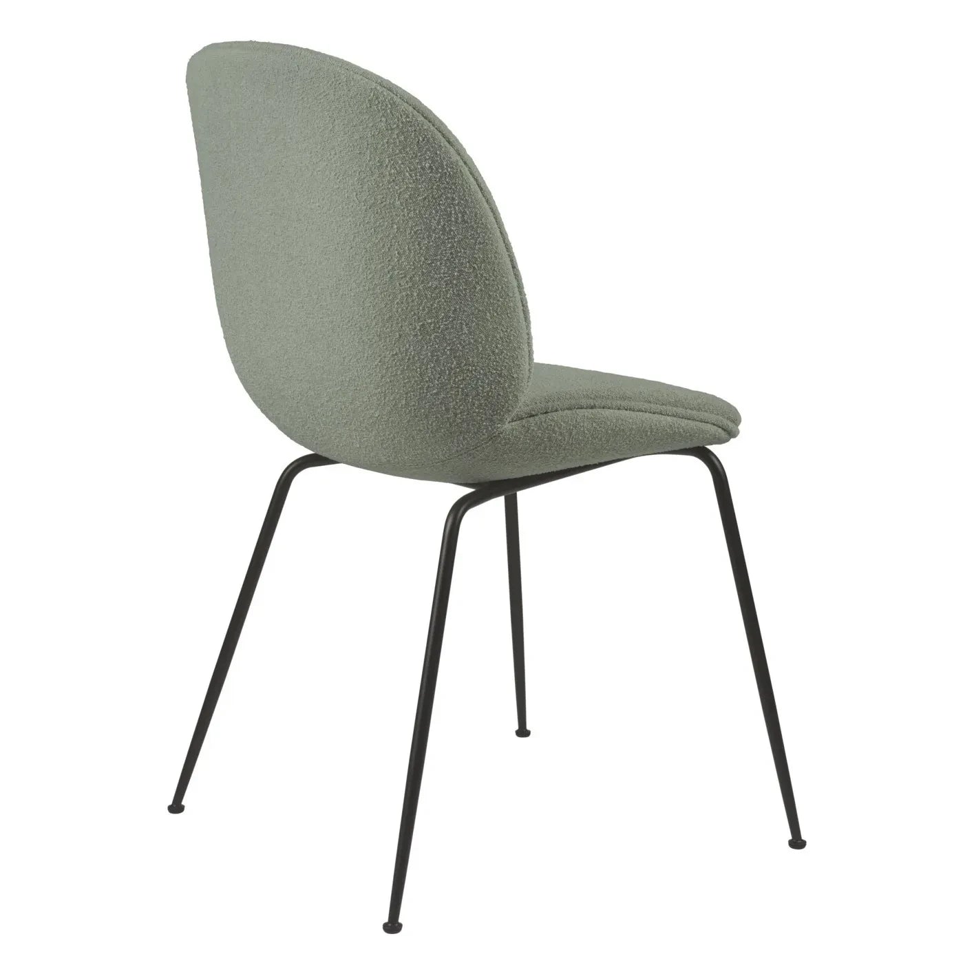 Gubi - Beetle Chair, Light Bouclé Upholstery, Black Base - GamFratesi | Sage