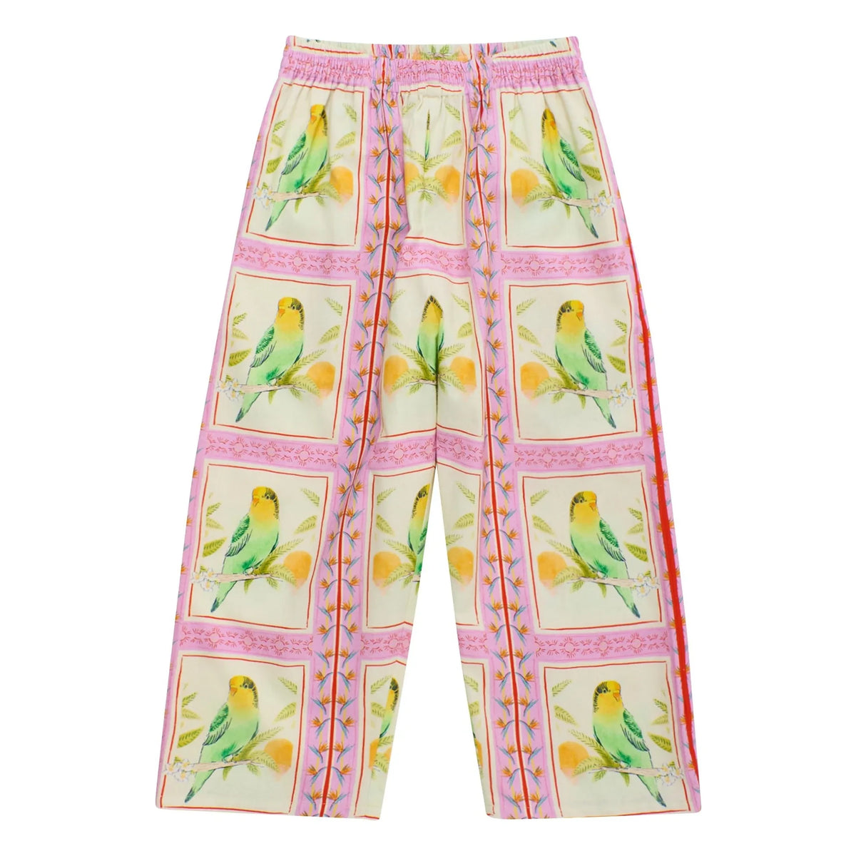 Maison Mangostan - Birds Patchwork Pants | Pink