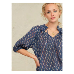 M.A.B.E. - Bee Cotton Blouse | Indigo