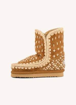 Mou - Eskimo Sashiko Boots | Cognac