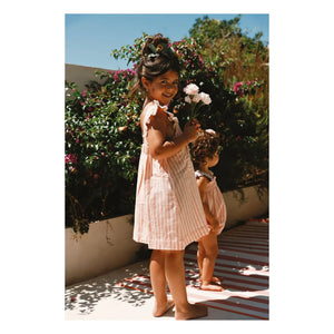 Lilinoa - Eve Striped Ruffle Dress | Blush