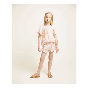 Búho - Seersucker Floral Blouse | Peach