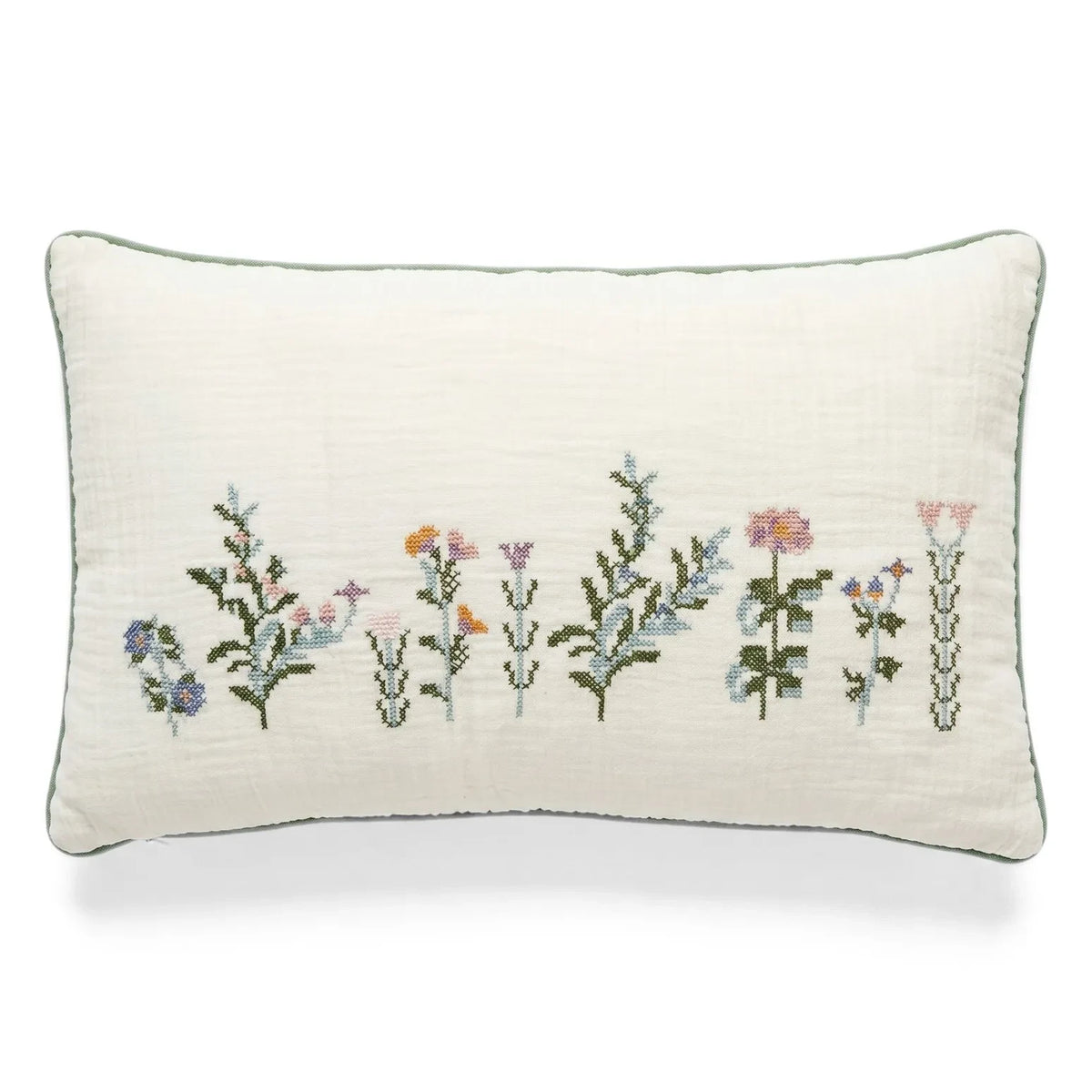 Editions Aimable - Hubert Flowers Pillow | Cream Gauze