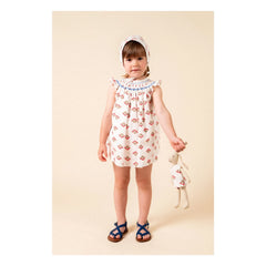 birinit - Monzón Organic Cotton Smocked Blouse and Jumpsuit Set | White