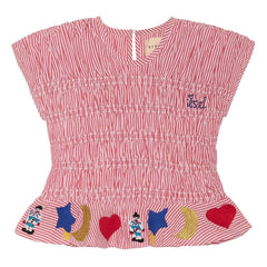 SISSEL EDELBO - Top Smocké Stripe - Kids Collection | Red