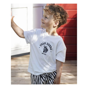 Fliink - Sommer Zebra Organic Cotton T-Shirt | White