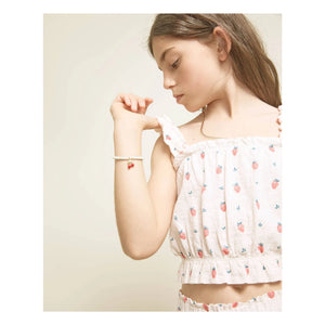 Búho - Organic Cotton Strawberry Ruffle Top | Cream