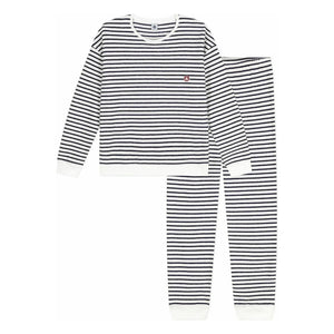 Petit Bateau - Striped Towel Pajamas | Ecru