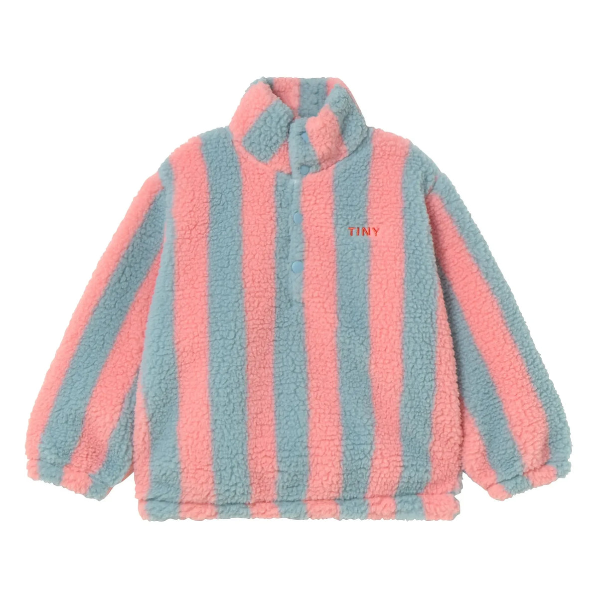Tinycottons - Striped Sherpa Sweatshirt | Pink